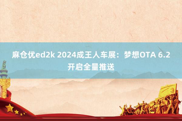 麻仓优ed2k 2024成王人车展：梦想OTA 6.2开启全量推送