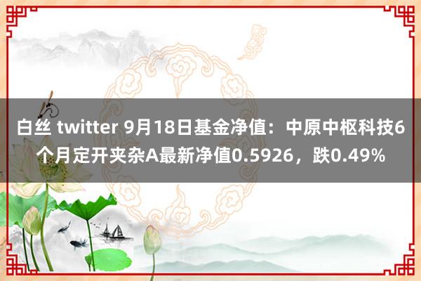 白丝 twitter 9月18日基金净值：中原中枢科技6个月定开夹杂A最新净值0.5926，跌0.49%