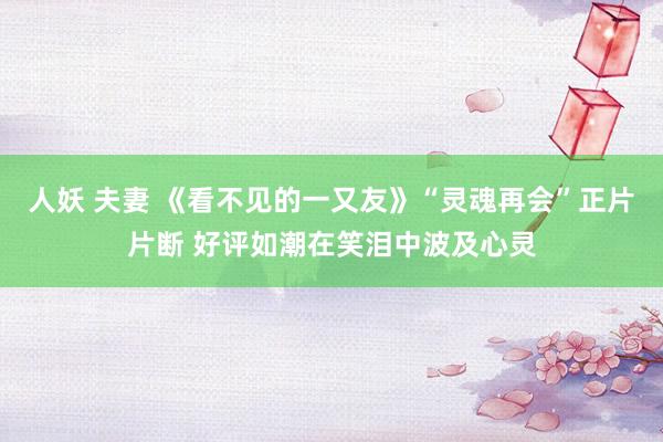 人妖 夫妻 《看不见的一又友》“灵魂再会”正片片断 好评如潮在笑泪中波及心灵