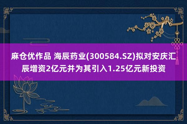 麻仓优作品 海辰药业(300584.SZ)拟对安庆汇辰增资2亿元并为其引入1.25亿元新投资