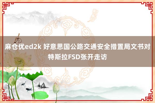 麻仓优ed2k 好意思国公路交通安全措置局文书对特斯拉FSD张开走访