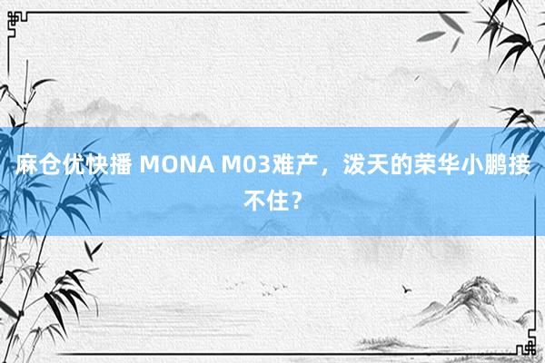 麻仓优快播 MONA M03难产，泼天的荣华小鹏接不住？