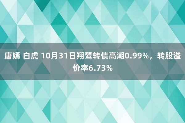 唐嫣 白虎 10月31日翔鹭转债高潮0.99%，转股溢价率6.73%