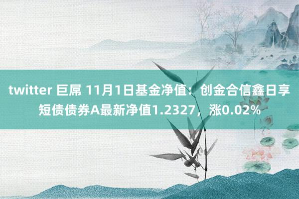 twitter 巨屌 11月1日基金净值：创金合信鑫日享短债债券A最新净值1.2327，涨0.02%