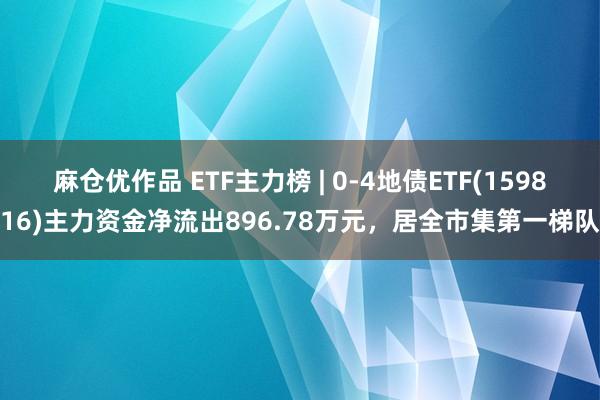 麻仓优作品 ETF主力榜 | 0-4地债ETF(159816)主力资金净流出896.78万元，居全市集第一梯队